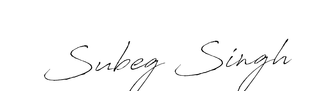 Make a beautiful signature design for name Subeg Singh. With this signature (Antro_Vectra) style, you can create a handwritten signature for free. Subeg Singh signature style 6 images and pictures png