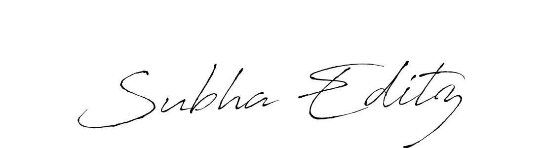 How to make Subha Editz name signature. Use Antro_Vectra style for creating short signs online. This is the latest handwritten sign. Subha Editz signature style 6 images and pictures png