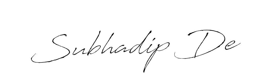 How to make Subhadip De name signature. Use Antro_Vectra style for creating short signs online. This is the latest handwritten sign. Subhadip De signature style 6 images and pictures png