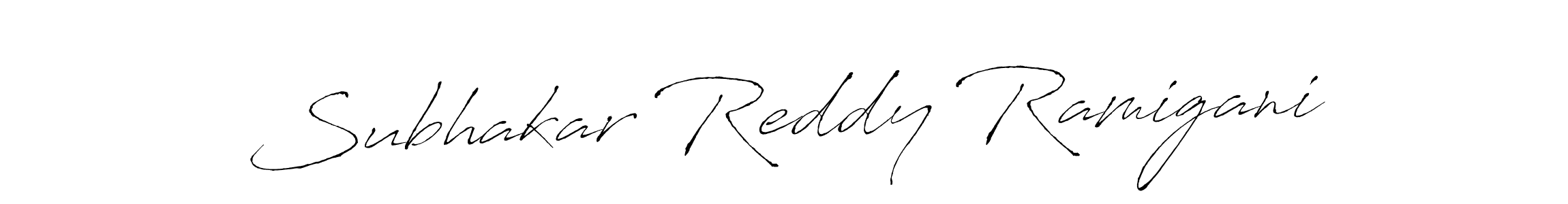 Design your own signature with our free online signature maker. With this signature software, you can create a handwritten (Antro_Vectra) signature for name Subhakar Reddy Ramigani. Subhakar Reddy Ramigani signature style 6 images and pictures png