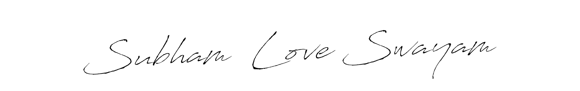 How to make Subham  Love Swayam name signature. Use Antro_Vectra style for creating short signs online. This is the latest handwritten sign. Subham  Love Swayam signature style 6 images and pictures png