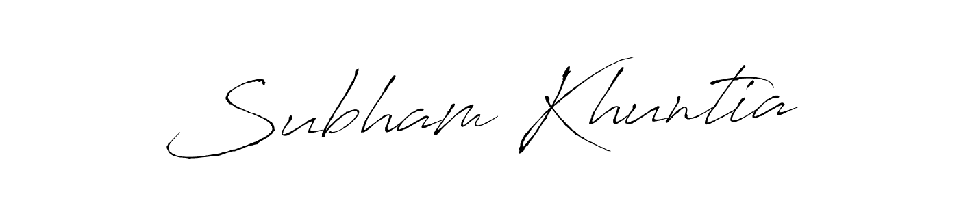 How to make Subham Khuntia name signature. Use Antro_Vectra style for creating short signs online. This is the latest handwritten sign. Subham Khuntia signature style 6 images and pictures png
