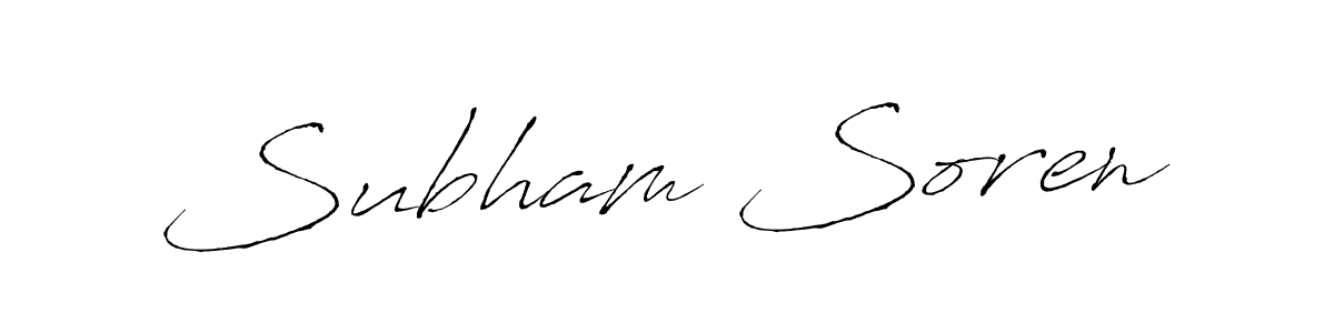 Create a beautiful signature design for name Subham Soren. With this signature (Antro_Vectra) fonts, you can make a handwritten signature for free. Subham Soren signature style 6 images and pictures png