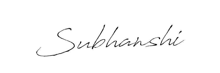 Use a signature maker to create a handwritten signature online. With this signature software, you can design (Antro_Vectra) your own signature for name Subhanshi. Subhanshi signature style 6 images and pictures png