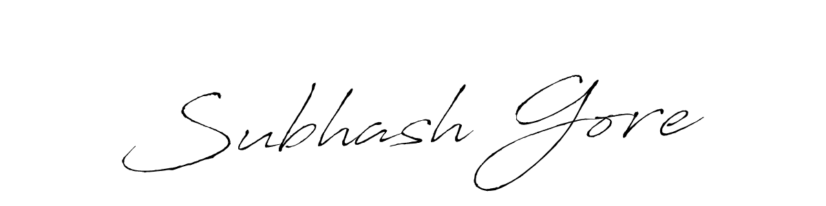 Make a beautiful signature design for name Subhash Gore. With this signature (Antro_Vectra) style, you can create a handwritten signature for free. Subhash Gore signature style 6 images and pictures png