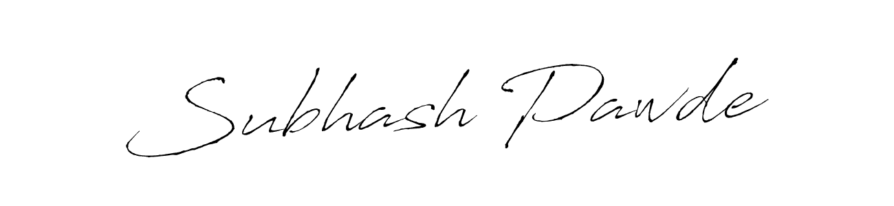 Subhash Pawde stylish signature style. Best Handwritten Sign (Antro_Vectra) for my name. Handwritten Signature Collection Ideas for my name Subhash Pawde. Subhash Pawde signature style 6 images and pictures png