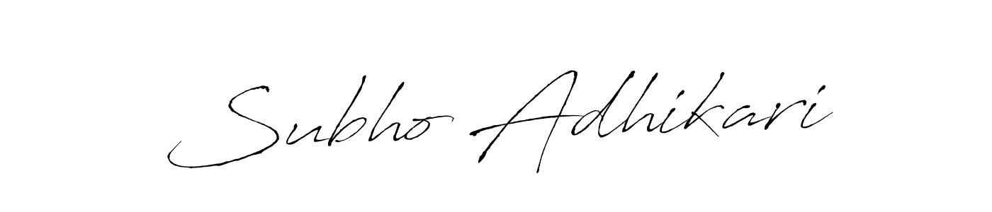 How to make Subho Adhikari signature? Antro_Vectra is a professional autograph style. Create handwritten signature for Subho Adhikari name. Subho Adhikari signature style 6 images and pictures png