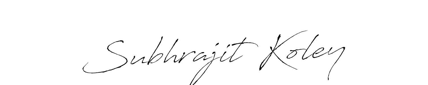 You should practise on your own different ways (Antro_Vectra) to write your name (Subhrajit Koley) in signature. don't let someone else do it for you. Subhrajit Koley signature style 6 images and pictures png