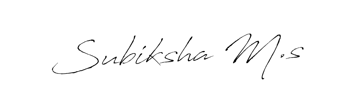 Use a signature maker to create a handwritten signature online. With this signature software, you can design (Antro_Vectra) your own signature for name Subiksha M.s. Subiksha M.s signature style 6 images and pictures png