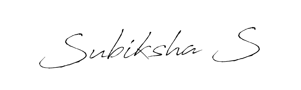 Make a beautiful signature design for name Subiksha S. With this signature (Antro_Vectra) style, you can create a handwritten signature for free. Subiksha S signature style 6 images and pictures png