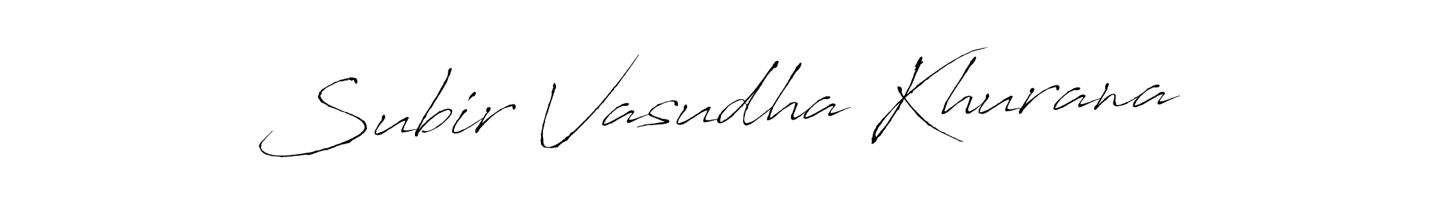 Create a beautiful signature design for name Subir Vasudha Khurana. With this signature (Antro_Vectra) fonts, you can make a handwritten signature for free. Subir Vasudha Khurana signature style 6 images and pictures png