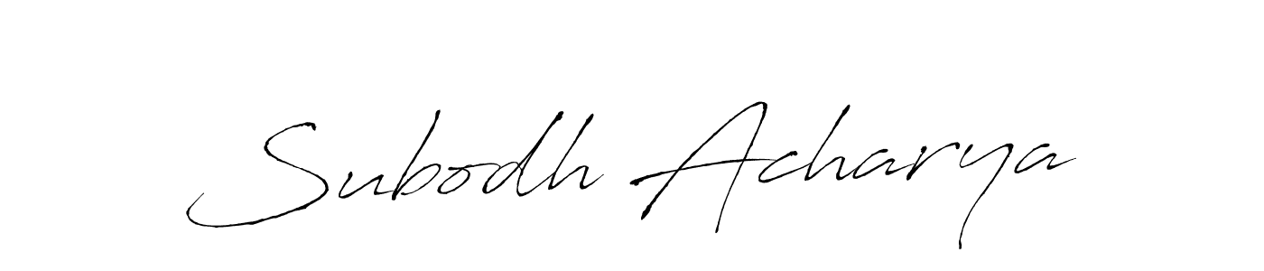 How to make Subodh Acharya signature? Antro_Vectra is a professional autograph style. Create handwritten signature for Subodh Acharya name. Subodh Acharya signature style 6 images and pictures png