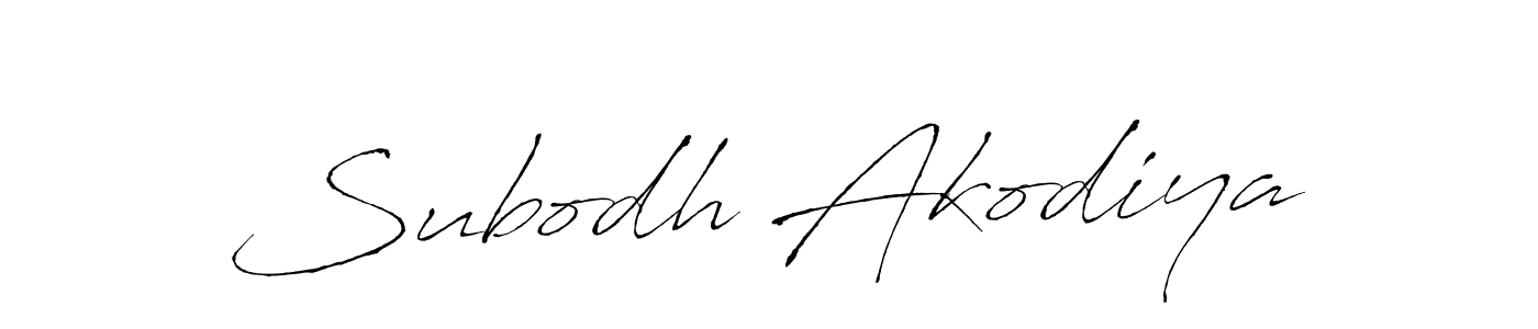 How to make Subodh Akodiya name signature. Use Antro_Vectra style for creating short signs online. This is the latest handwritten sign. Subodh Akodiya signature style 6 images and pictures png