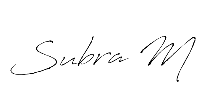 Subra M stylish signature style. Best Handwritten Sign (Antro_Vectra) for my name. Handwritten Signature Collection Ideas for my name Subra M. Subra M signature style 6 images and pictures png