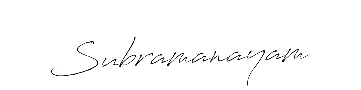 Create a beautiful signature design for name Subramanayam. With this signature (Antro_Vectra) fonts, you can make a handwritten signature for free. Subramanayam signature style 6 images and pictures png