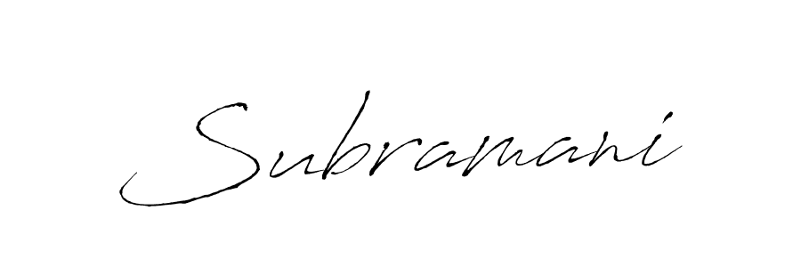 Use a signature maker to create a handwritten signature online. With this signature software, you can design (Antro_Vectra) your own signature for name Subramani. Subramani signature style 6 images and pictures png