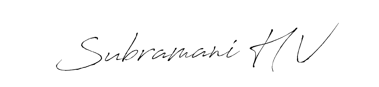 Antro_Vectra is a professional signature style that is perfect for those who want to add a touch of class to their signature. It is also a great choice for those who want to make their signature more unique. Get Subramani H V name to fancy signature for free. Subramani H V signature style 6 images and pictures png