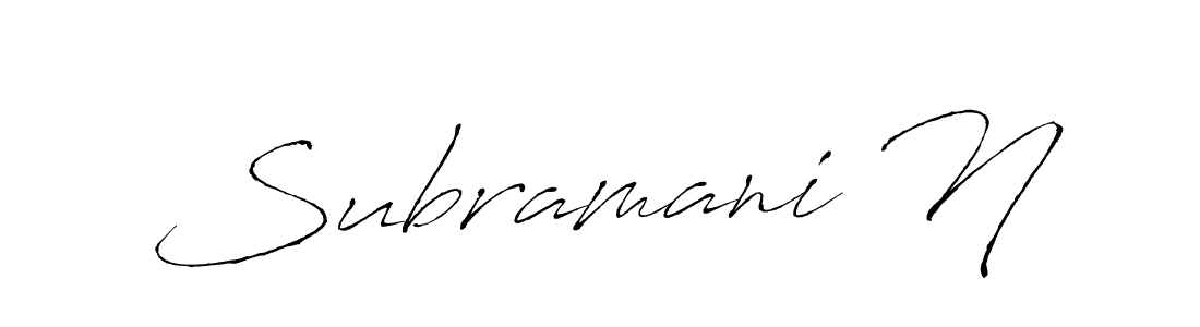 You should practise on your own different ways (Antro_Vectra) to write your name (Subramani N) in signature. don't let someone else do it for you. Subramani N signature style 6 images and pictures png