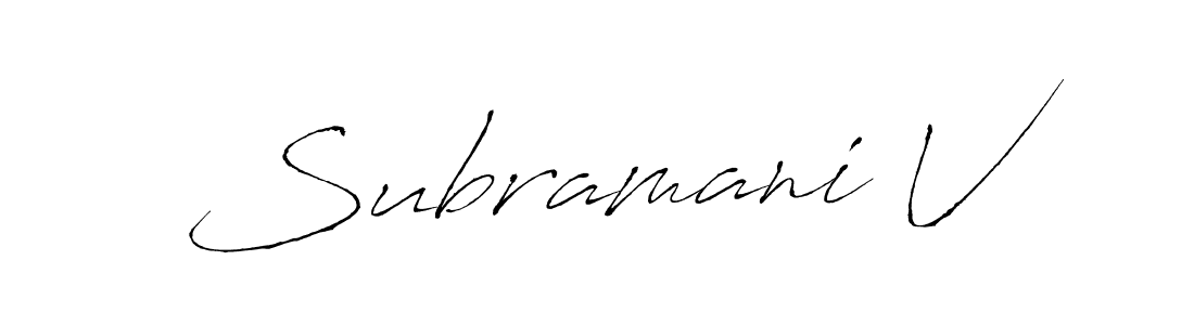 How to make Subramani V signature? Antro_Vectra is a professional autograph style. Create handwritten signature for Subramani V name. Subramani V signature style 6 images and pictures png