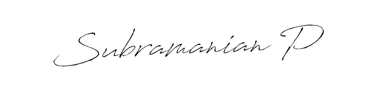 Similarly Antro_Vectra is the best handwritten signature design. Signature creator online .You can use it as an online autograph creator for name Subramanian P. Subramanian P signature style 6 images and pictures png