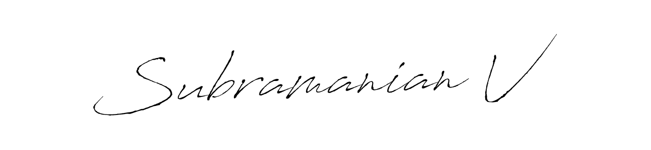 The best way (Antro_Vectra) to make a short signature is to pick only two or three words in your name. The name Subramanian V include a total of six letters. For converting this name. Subramanian V signature style 6 images and pictures png