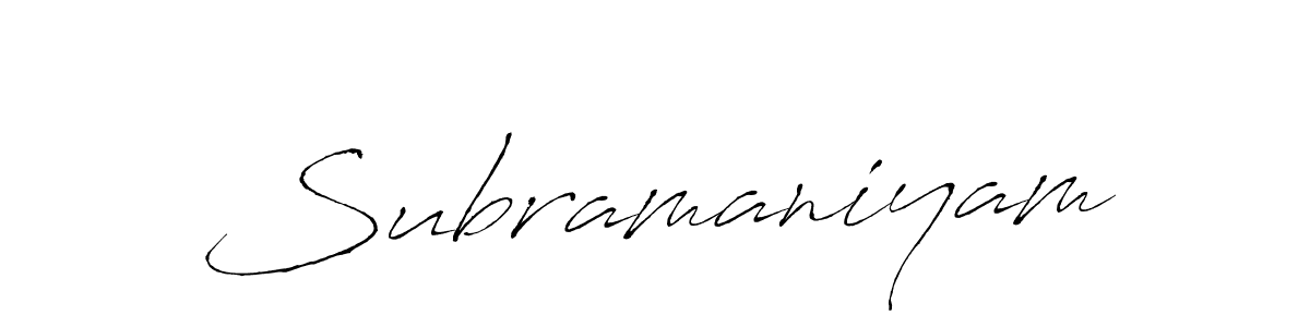 Make a beautiful signature design for name Subramaniyam. With this signature (Antro_Vectra) style, you can create a handwritten signature for free. Subramaniyam signature style 6 images and pictures png