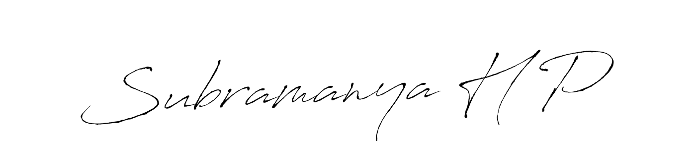 Create a beautiful signature design for name Subramanya H P. With this signature (Antro_Vectra) fonts, you can make a handwritten signature for free. Subramanya H P signature style 6 images and pictures png