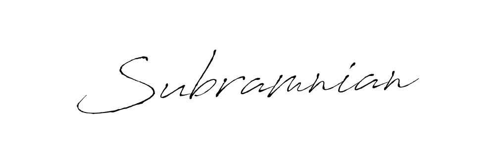 Design your own signature with our free online signature maker. With this signature software, you can create a handwritten (Antro_Vectra) signature for name Subramnian. Subramnian signature style 6 images and pictures png