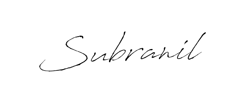 Make a beautiful signature design for name Subranil. With this signature (Antro_Vectra) style, you can create a handwritten signature for free. Subranil signature style 6 images and pictures png