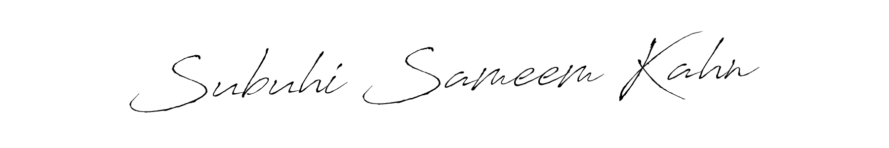 The best way (Antro_Vectra) to make a short signature is to pick only two or three words in your name. The name Subuhi Sameem Kahn include a total of six letters. For converting this name. Subuhi Sameem Kahn signature style 6 images and pictures png