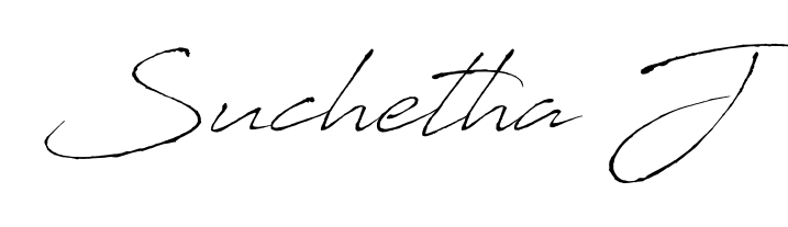 Enhance your business communications with Suchetha J signature in Antro_Vectra lettering. Clean, modern, and universally compatible. Suchetha J signature style 6 images and pictures png