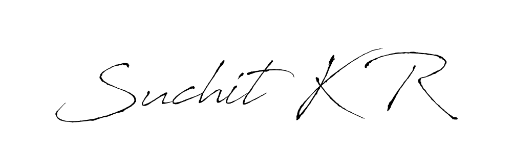 You should practise on your own different ways (Antro_Vectra) to write your name (Suchit K R) in signature. don't let someone else do it for you. Suchit K R signature style 6 images and pictures png