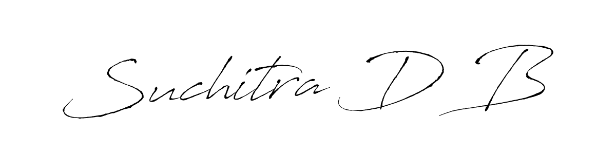 Create a beautiful signature design for name Suchitra D B. With this signature (Antro_Vectra) fonts, you can make a handwritten signature for free. Suchitra D B signature style 6 images and pictures png