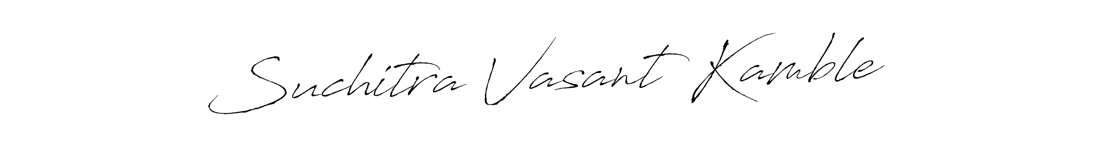 How to make Suchitra Vasant Kamble name signature. Use Antro_Vectra style for creating short signs online. This is the latest handwritten sign. Suchitra Vasant Kamble signature style 6 images and pictures png