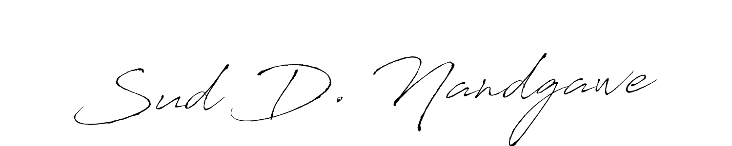 How to make Sud D. Nandgawe name signature. Use Antro_Vectra style for creating short signs online. This is the latest handwritten sign. Sud D. Nandgawe signature style 6 images and pictures png