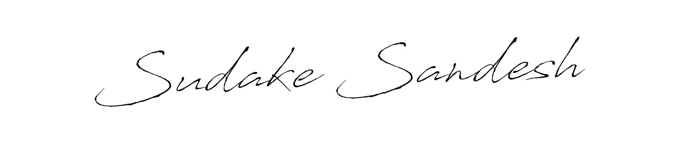 The best way (Antro_Vectra) to make a short signature is to pick only two or three words in your name. The name Sudake Sandesh include a total of six letters. For converting this name. Sudake Sandesh signature style 6 images and pictures png