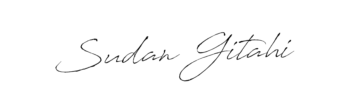 Make a beautiful signature design for name Sudan Gitahi. With this signature (Antro_Vectra) style, you can create a handwritten signature for free. Sudan Gitahi signature style 6 images and pictures png