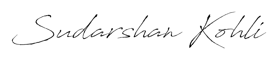 A stylish, flowing autograph style designed for name Sudarshan Kohli using Antro_Vectra typography. Perfect for digital creative projects. Sudarshan Kohli signature style 6 images and pictures png
