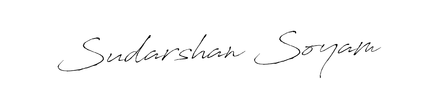 How to make Sudarshan Soyam name signature. Use Antro_Vectra style for creating short signs online. This is the latest handwritten sign. Sudarshan Soyam signature style 6 images and pictures png