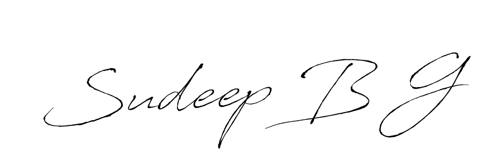 You should practise on your own different ways (Antro_Vectra) to write your name (Sudeep B G) in signature. don't let someone else do it for you. Sudeep B G signature style 6 images and pictures png