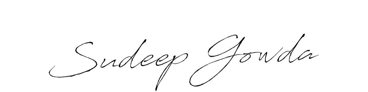 You should practise on your own different ways (Antro_Vectra) to write your name (Sudeep Gowda) in signature. don't let someone else do it for you. Sudeep Gowda signature style 6 images and pictures png