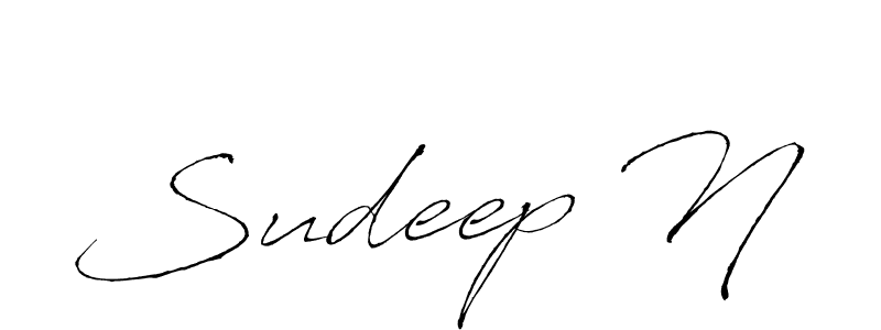 Create a beautiful signature design for name Sudeep N. With this signature (Antro_Vectra) fonts, you can make a handwritten signature for free. Sudeep N signature style 6 images and pictures png