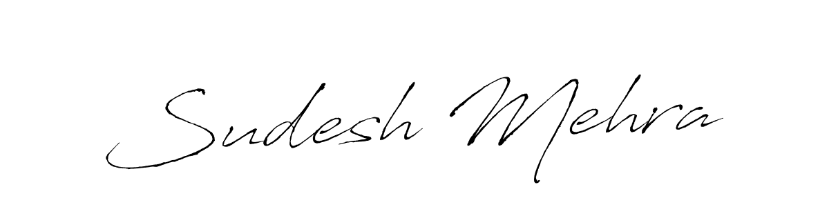 Antro_Vectra is a professional signature style that is perfect for those who want to add a touch of class to their signature. It is also a great choice for those who want to make their signature more unique. Get Sudesh Mehra name to fancy signature for free. Sudesh Mehra signature style 6 images and pictures png