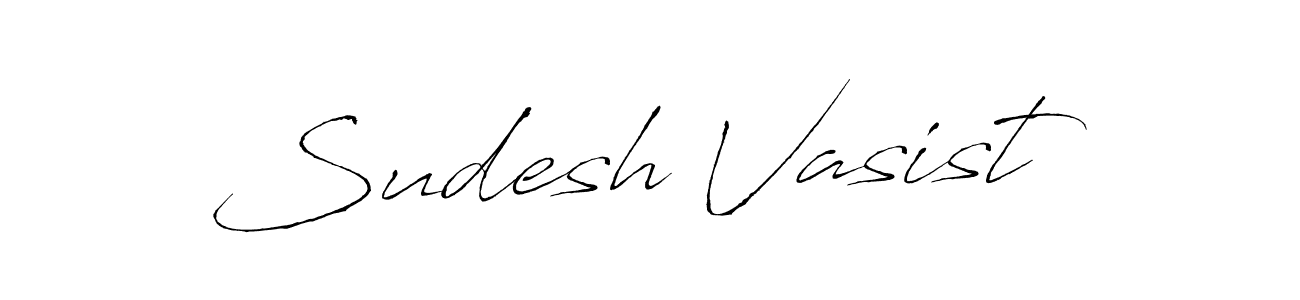 The best way (Antro_Vectra) to make a short signature is to pick only two or three words in your name. The name Sudesh Vasist include a total of six letters. For converting this name. Sudesh Vasist signature style 6 images and pictures png