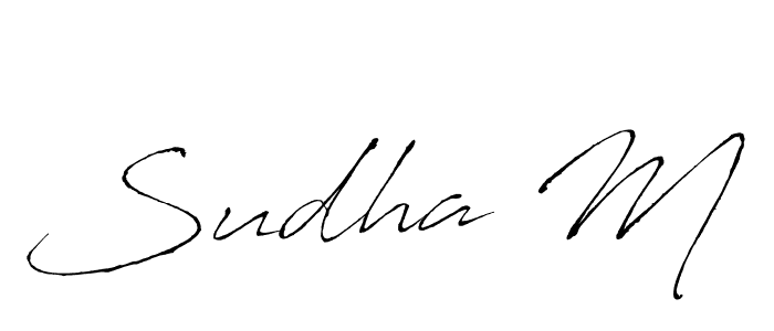 The best way (Antro_Vectra) to make a short signature is to pick only two or three words in your name. The name Sudha M include a total of six letters. For converting this name. Sudha M signature style 6 images and pictures png