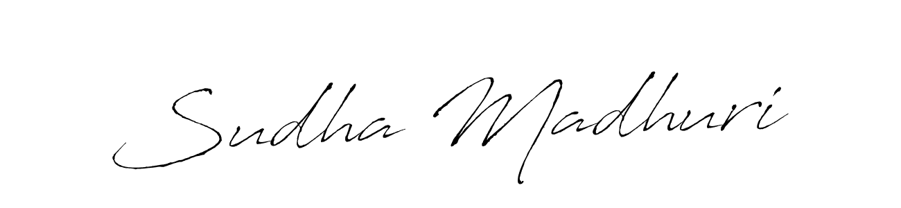 Make a beautiful signature design for name Sudha Madhuri. With this signature (Antro_Vectra) style, you can create a handwritten signature for free. Sudha Madhuri signature style 6 images and pictures png