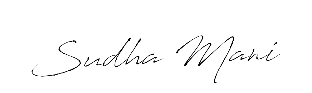 Sudha Mani stylish signature style. Best Handwritten Sign (Antro_Vectra) for my name. Handwritten Signature Collection Ideas for my name Sudha Mani. Sudha Mani signature style 6 images and pictures png