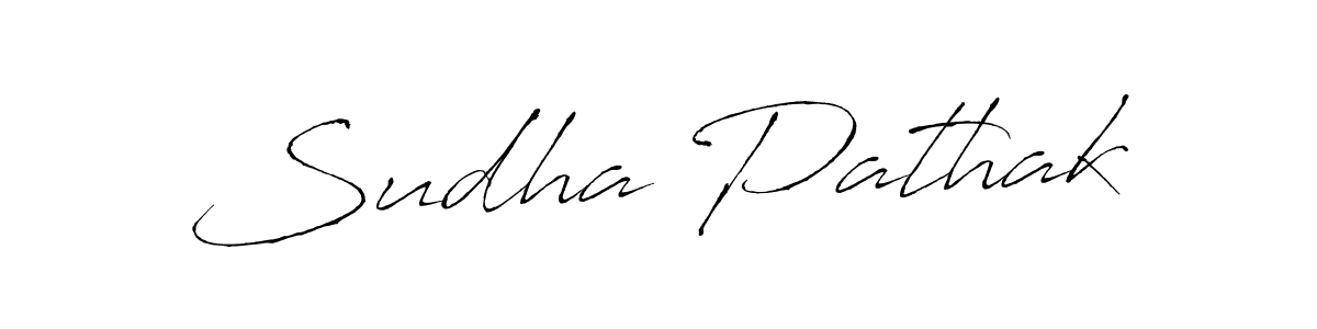 How to make Sudha Pathak name signature. Use Antro_Vectra style for creating short signs online. This is the latest handwritten sign. Sudha Pathak signature style 6 images and pictures png