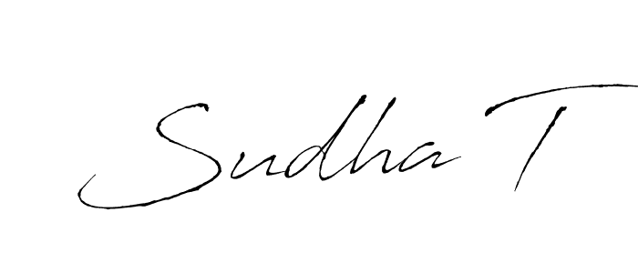 Similarly Antro_Vectra is the best handwritten signature design. Signature creator online .You can use it as an online autograph creator for name Sudha T. Sudha T signature style 6 images and pictures png