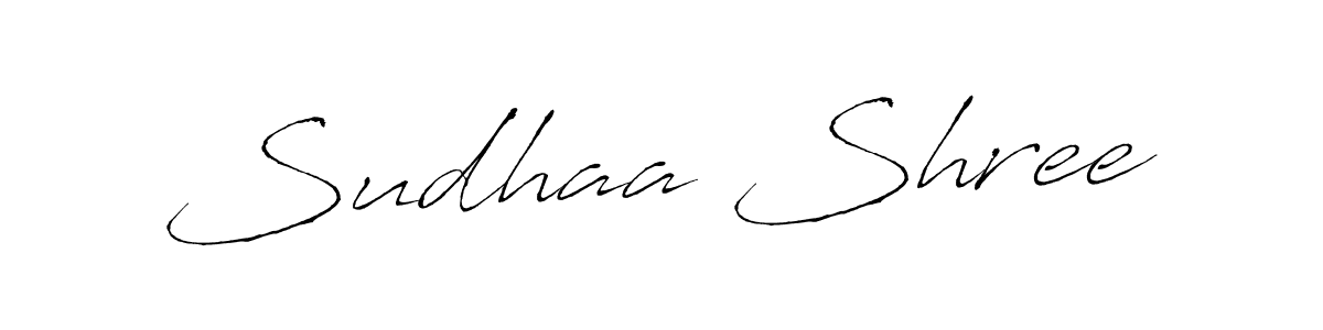 The best way (Antro_Vectra) to make a short signature is to pick only two or three words in your name. The name Sudhaa Shree include a total of six letters. For converting this name. Sudhaa Shree signature style 6 images and pictures png